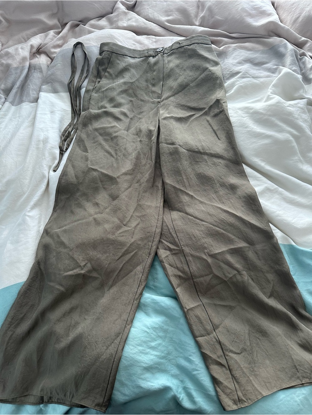 Theory Olive/moss Wide-Leg
